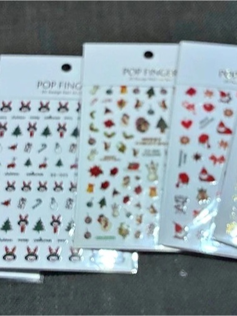 POP PINCURE Nail Art Sticker Sheets Multicolor NWT-Christmas